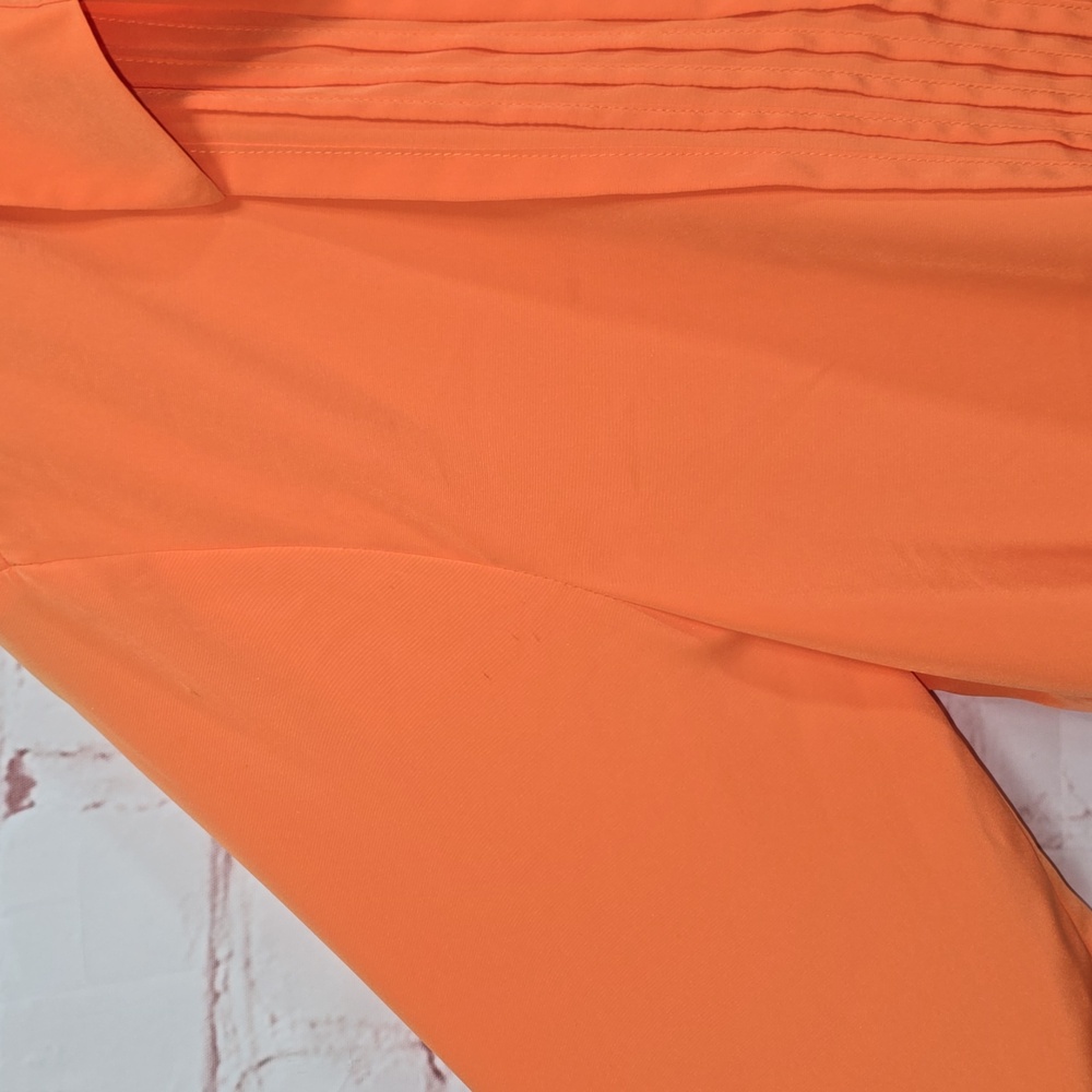 Vince Camuto Tennessee Orange Button Down Polyester Blouse Wimens Size Small - Picture 5 of 10